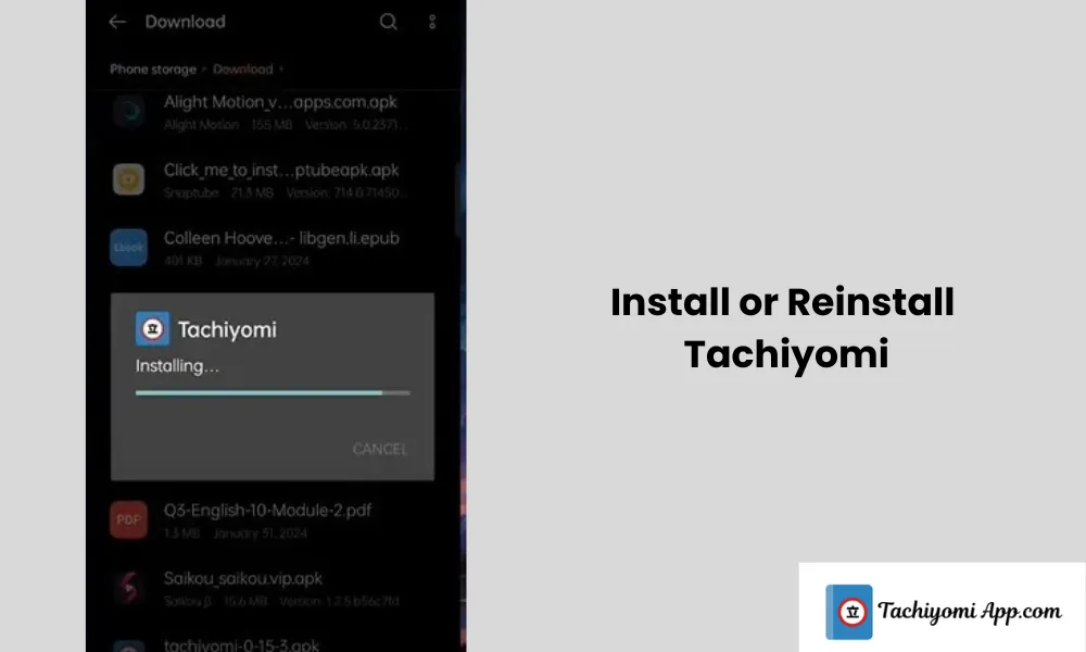 installing or reinstalling tachiyomi