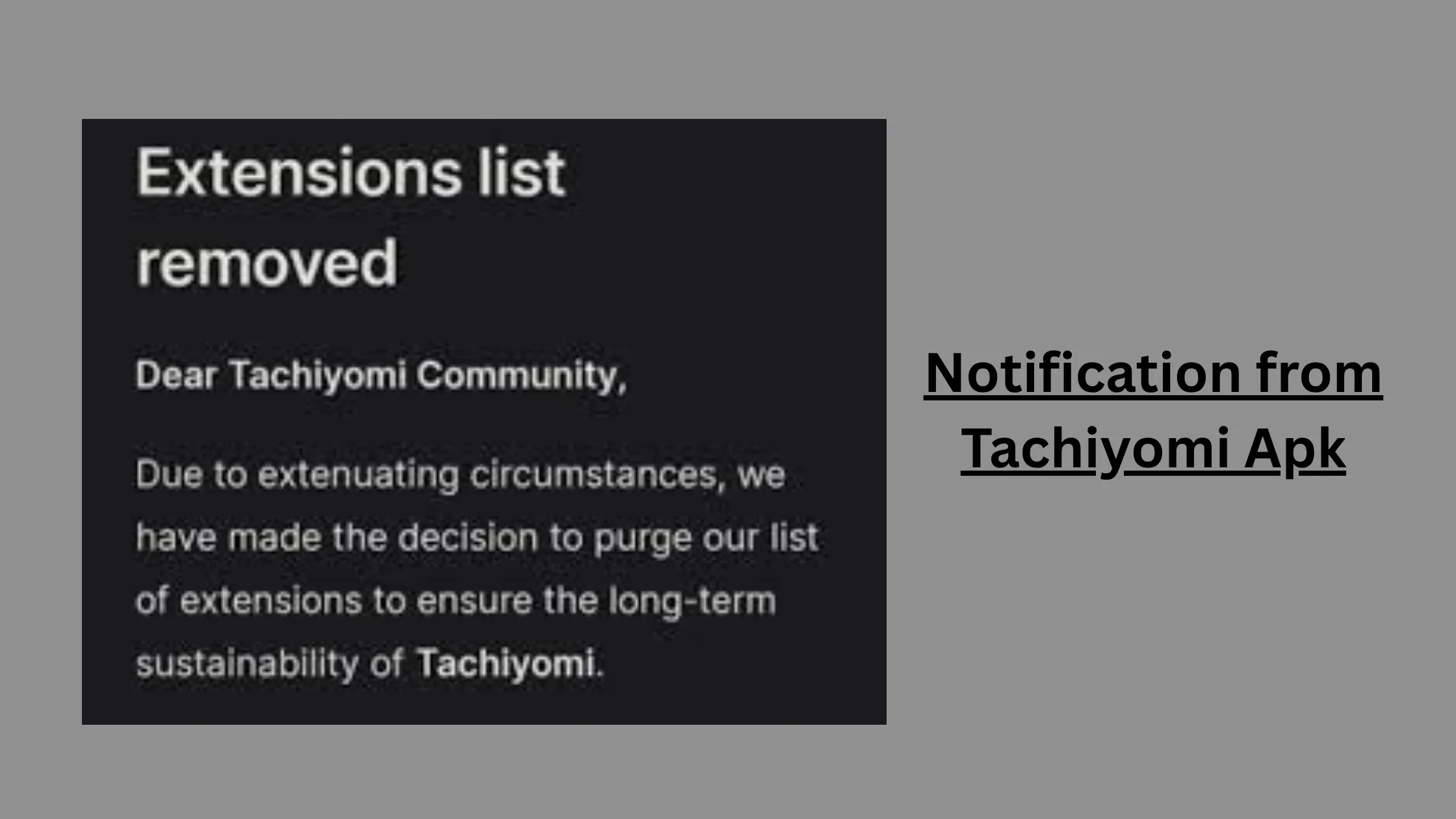 reason for tachiyomi extension removed
