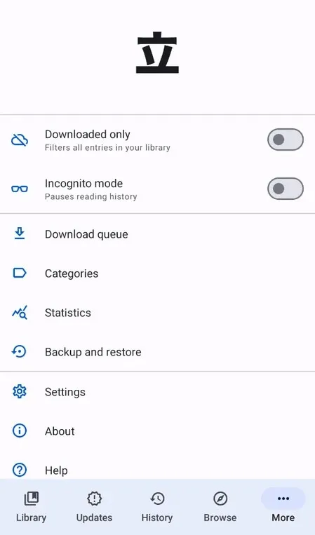 tachiyomi settings overview